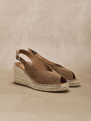 Sandales cuir velours esprit espadrilles