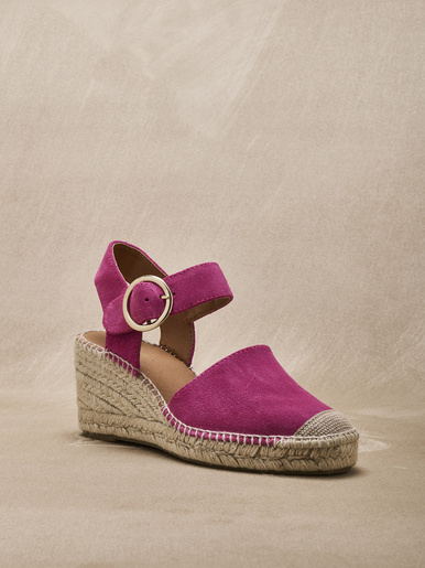 Sandales cuir velours