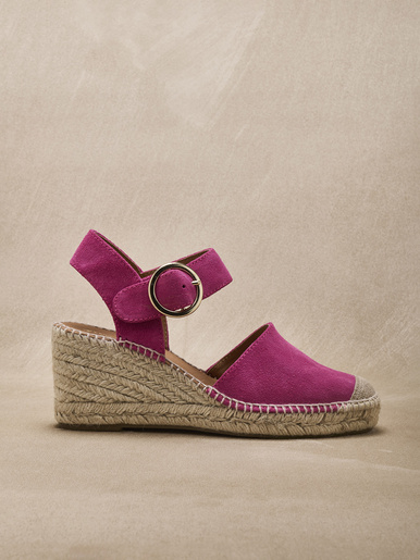 Sandales cuir velours