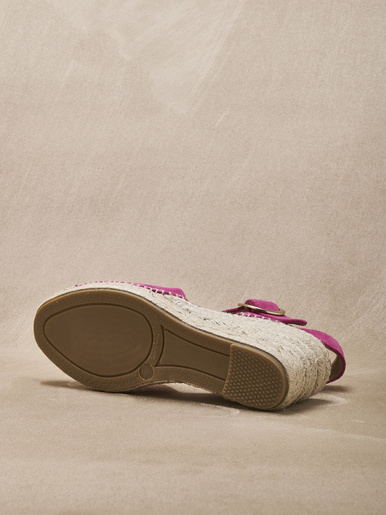 Sandales cuir velours