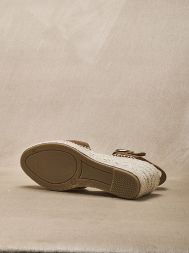 Sandales cuir velours