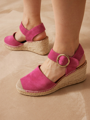 Sandales cuir velours