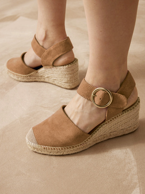 Sandales cuir velours