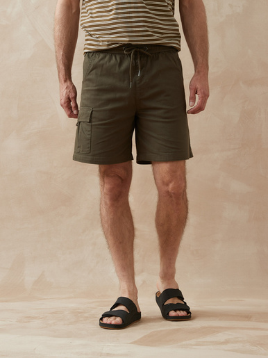 Bermuda cargo élastiqué - Daxon - Kaki