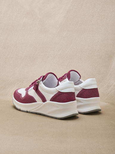 Baskets bicolores avec zip côté