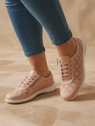 Derbies avec zip et lacets - Pédiconfort - Rose