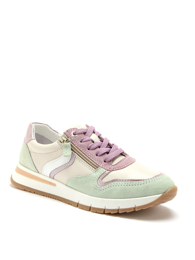 Baskets bicolore zippées et lacées