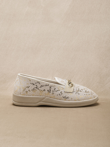 Mocassins textile intérieur éponge