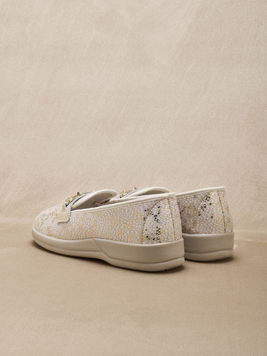 Mocassins textile intérieur éponge
