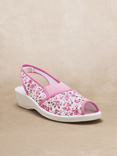 Sandales textile élastiques croisés en V