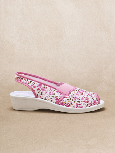 Sandales textile élastiques croisés en V