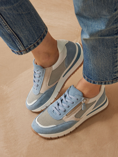 Baskets fermées par zip et lacets - Pédiconfort - Bleu