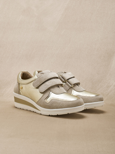 Derbies tout cuir à scratchs