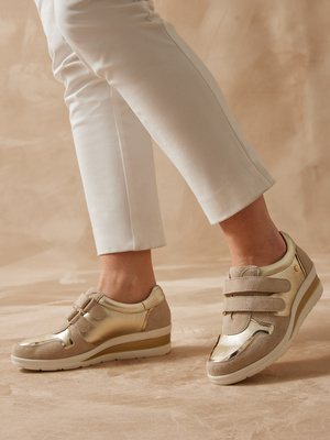 Derbies tout cuir à scratchs