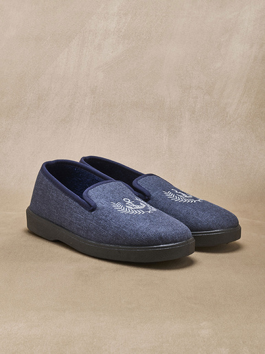 Pantoufles brodées intérieur éponge - Pédiconfort - Jeans