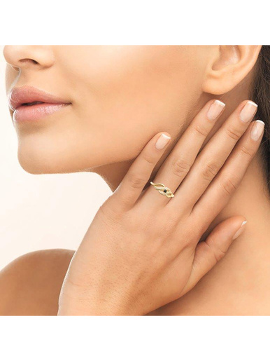 Bague avec oxyde de zirconium - Daxon - Plaqué or