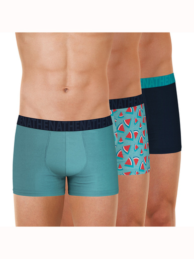 Lot de 3 boxers EASY FUN - Athéna - Noir/bleu/rouge