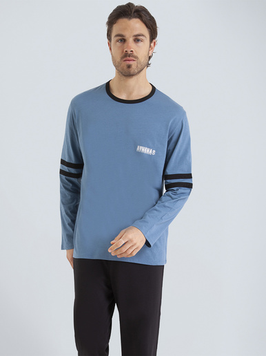 Pyjama ATHENA ECOPACK CONSTRUCTION - Athéna - Noir/bleu