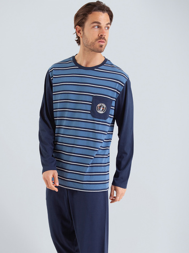 Pyjama RAYURES CAP HORN - Athéna - Bleu