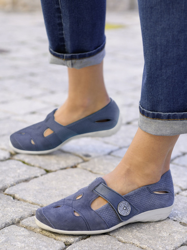 Salomés fantaisie à scratch - Pédiconfort - Bleu