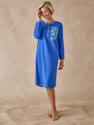 Chemise de nuit longue maille pur coton