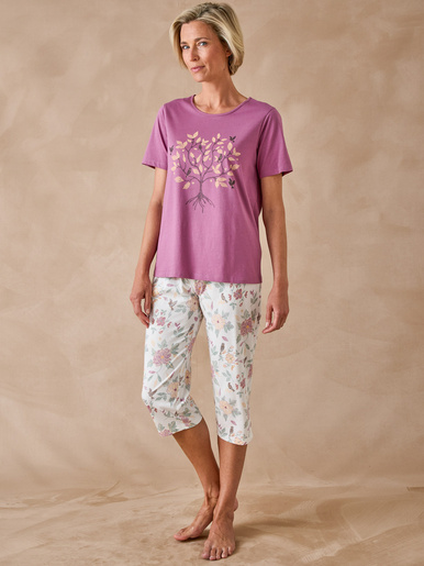 Tee-shirt de pyjama manches courtes - Daxon - Imp. violet