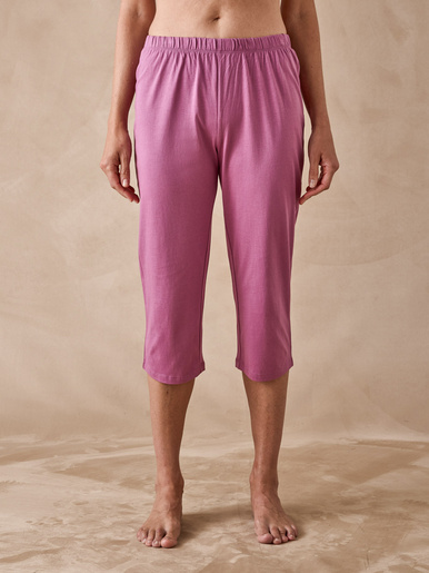 Pantacourt de pyjama en maille coton - Daxon - Violet uni