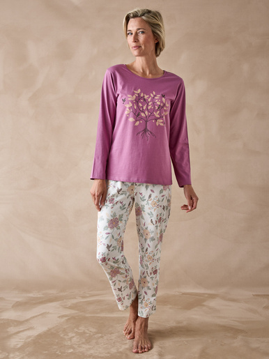 Tee-shirt de pyjama manches longues - Daxon - Imprimé violet