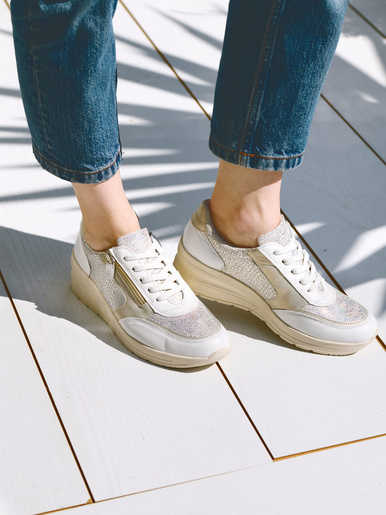 Derbies avec zip et lacets - Pédiconfort - Blanc