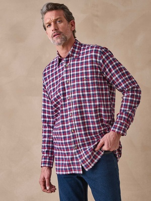 Chemise en flanelle grattée pur coton