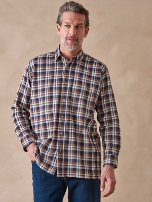Chemise en flanelle grattée pur coton