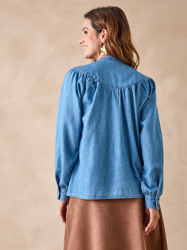 Blouse en denim fluide