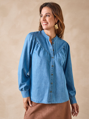 Blouse en denim fluide