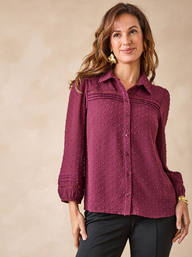 Blouse en plumetis - Daxon - Quetsche