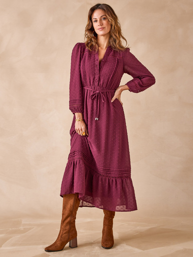 Robe en plumetis - Daxon - Quetsche