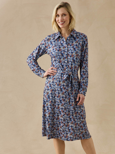 Robe ample col chemisier boutonnée