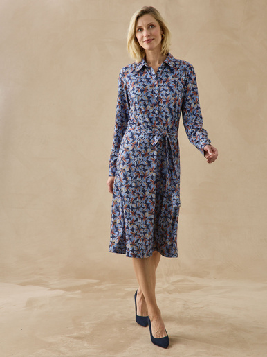 Robe ample col chemisier boutonnée