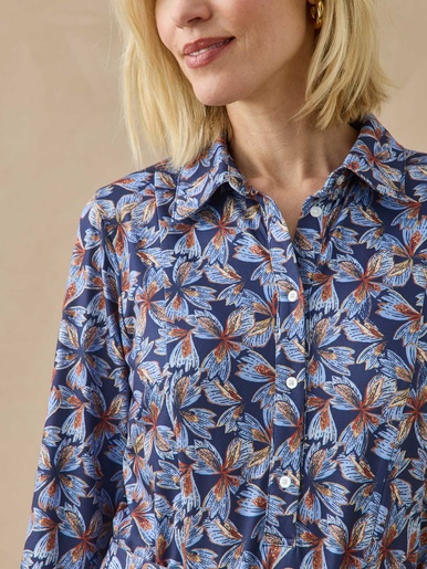 Robe ample col chemisier boutonnée
