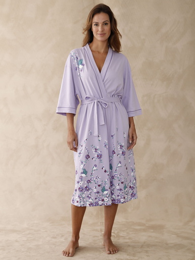 Peignoir kimono en maille jersey - Daxon - Imp. parme