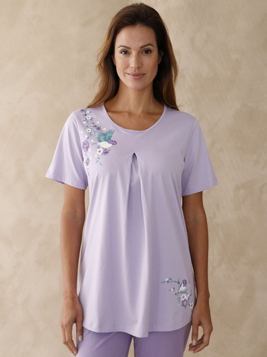 Tee-shirt de pyjama pur coton - Daxon - Imp. parme