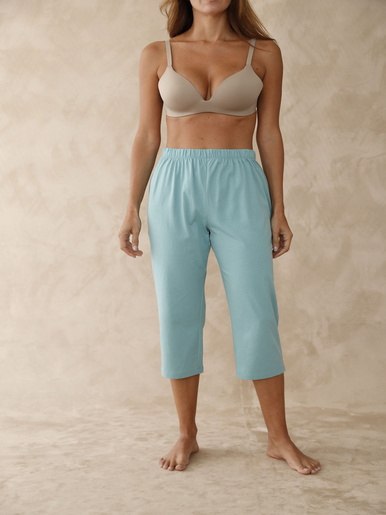 Pantacourt de pyjama maille pur coton - Daxon - Vert