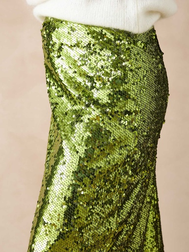 Jupe droite à sequins