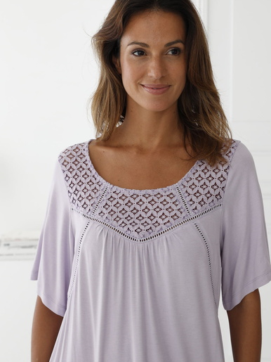 Chemise de nuit courte évasée fluide