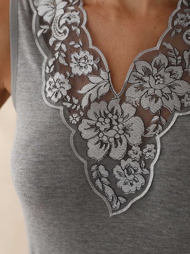 Chemise avec soie et laine sans manches