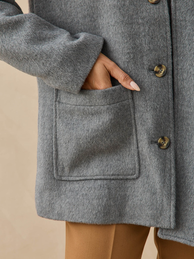 Manteau court écharpe amovible