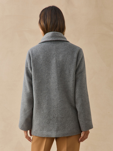 Manteau court écharpe amovible
