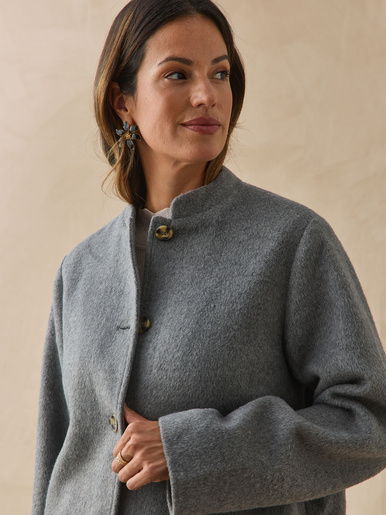 Manteau court écharpe amovible