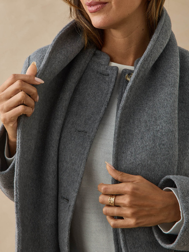 Manteau court écharpe amovible