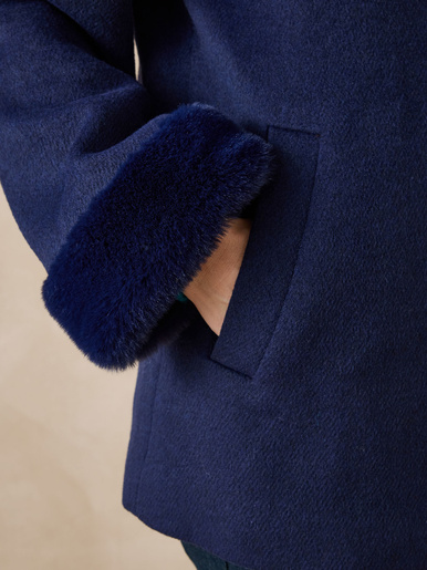 Manteau court coupe ample - Daxon - Marine