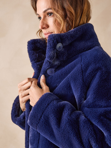 Manteau imitation fourrure - Daxon - Marine